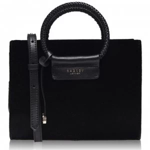 Image of Radley Arlington Velvet Satchel Bag - BLACK