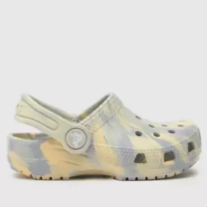 Image of Crocs white & purple classic clog marble Girls Toddler Sandals