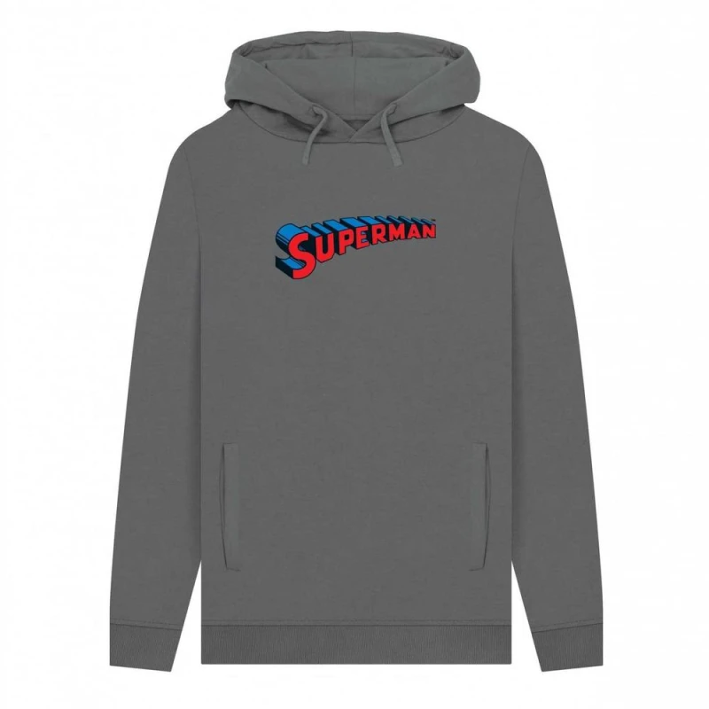 Image of Superman Mens Official Logo Hoodie in Grey Size: Small Grey Male S