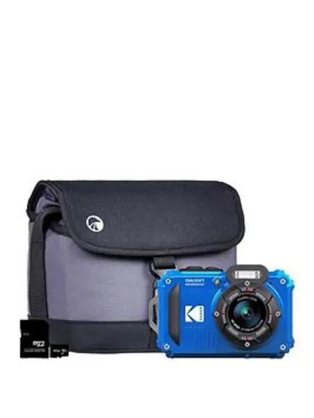 Image of Kodak Pixpro Wpz2 4X Zoom Tough Camera Inc Shoulder Bag With Compartment & 32GB Microsd Card - Blue Blue VH4J6 Unisex