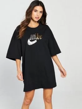 Image of Nike Sportswear Metallic Dress Black Size S Women