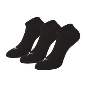 Image of Puma Sneaker Invisible Socks UK Size 9-11 (3 Pairs) Black