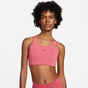 Image of Nike Swoosh Womens Medium-Support 1 Piece Pad Sports Bra - Pink