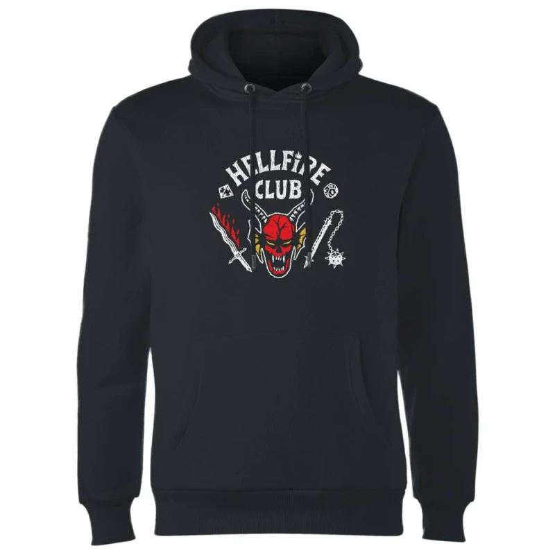 Image of Stranger Things Hellfire Club Vintage Hoodie - Black - M