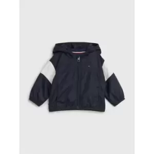 Image of Tommy Hilfiger Babies Colour Block Hooded Jacket - Blue