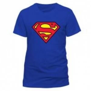 Image of DC COMICS Superman Logo T-Shirt, Unisex, Medium, Blue