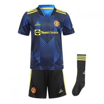 Image of adidas Manchester United Third Mini Kit 2021 2022 - Blue