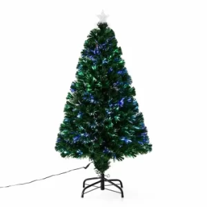 Image of Green Pre Lit Fibre Optic Artificial Christmas Tree 120cm