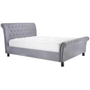 Image of 180cm Opulence Fabric Bed Grey Velvet