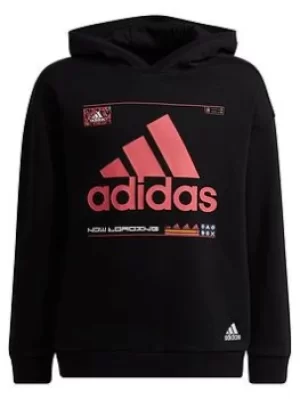 Image of adidas Older Kids Unisex Arkd3 Hoody, Black/Red, Size 7-8 Years, Women