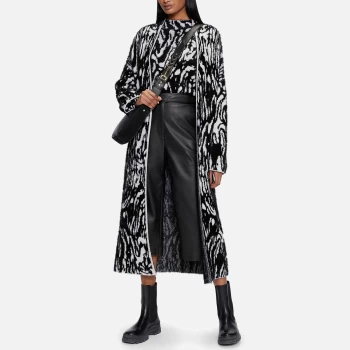 Image of Ted Baker Womens Ttarra Longline Jacquard Knit Cardigan - Black - M