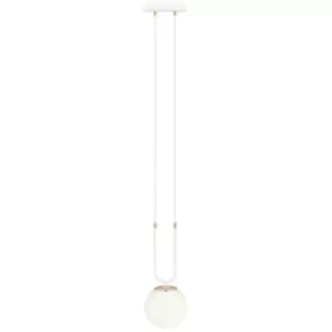 Image of Emibig Glam White Globe Pendant Ceiling Light with White Glass Shades, 1x E14