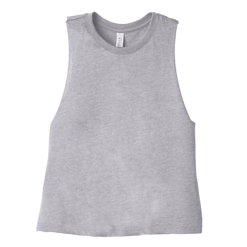 Image of Bella + Canvas Womens Racerback Cropped Sleeveless Tank Top in Mid Grey Size: Large Mid Grey Female L