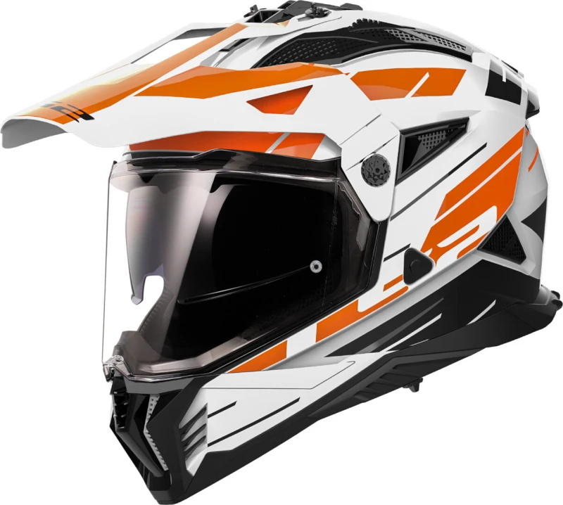 Image of LS2 MX702 Pioneer II Namib White Orange Adventure Helmet Size M