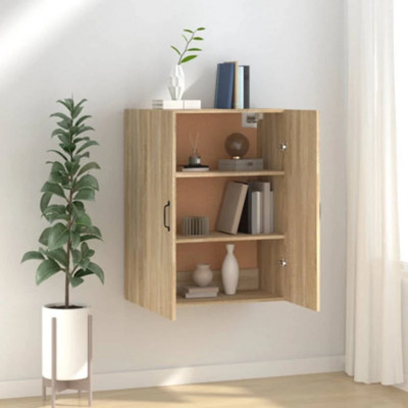 Image of Vidaxl Hanging Cabinet Sonoma Oak 69,5X34X90 Cm Engineered Wood, Brown 812270