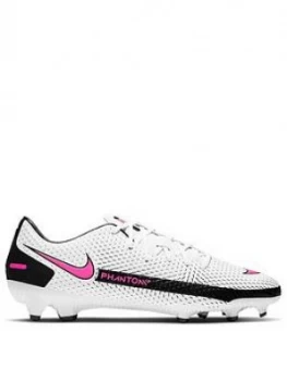 Image of Nike Mens Phantom Gt Academy Firm Ground Football Boot, White/Pink, Size 6, Men