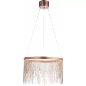 Image of Brushed Copper Ceiling Pendant Light & Delicate Chains - Integrated LED Module