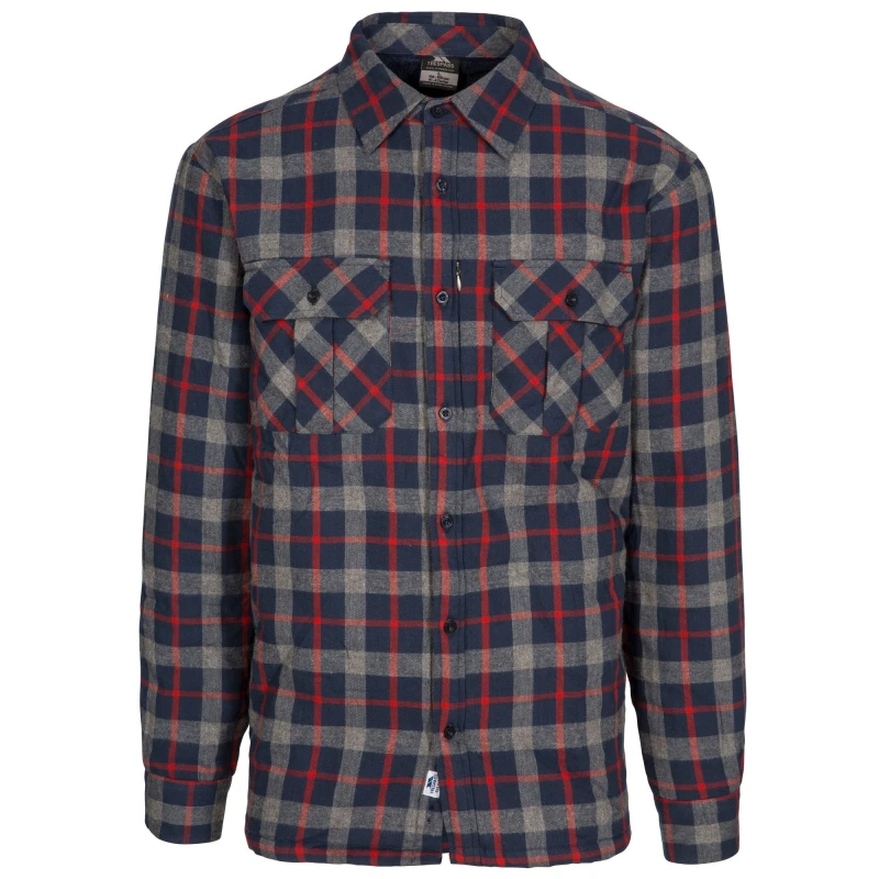 Image of Trespass Trespass Men Rapeseed Check Shirt in Navy Size: Small Navy S Male 5063527013729