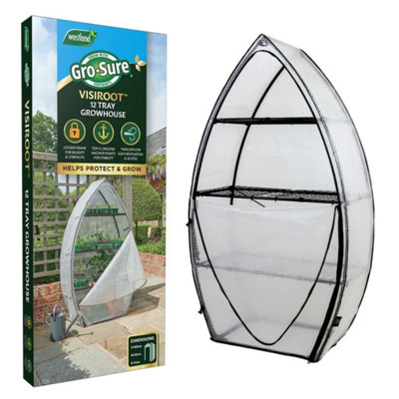 Image of Gro-sure Visiroot 12 Tray 'Growhouse' for Seedlings Germinating & Protection Grey unisex