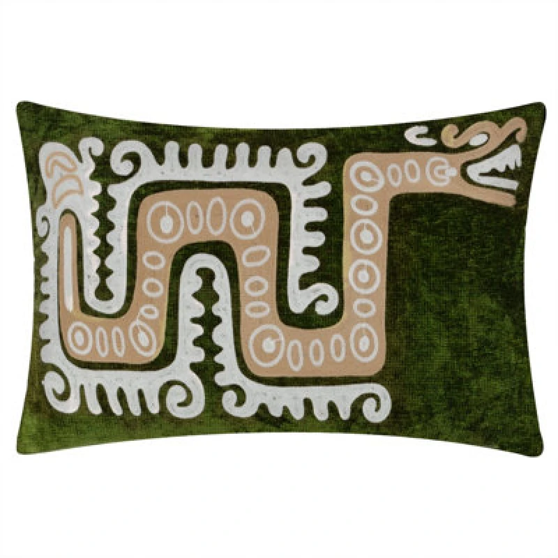 Image of Dynasty Dragon Embroidered Chenille Cushion Verdie, Verdie / 30 x 50cm / Polyester Filled