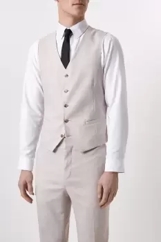 Image of Slim Fit Pink Slub Waistcoat