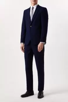 Image of Mens Slim Fit Navy Pinstripe Suit Jacket