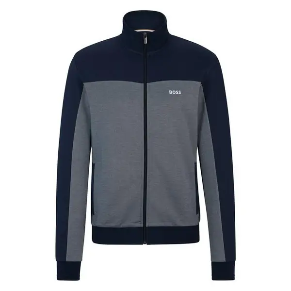 Image of Boss Tracksuit Jacket 10166548 27 Full Zip Fleece Tops Small Blue 54539518350