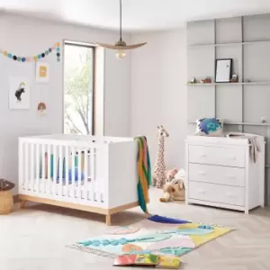 Image of Babymore Mona 2 Piece Nursery Furniture Set White