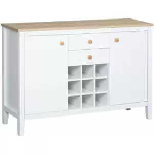 Image of Homcom - Sideborad with Wine Rack, Buffet Cabinet for Living room, Natural Handle