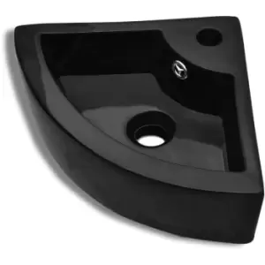 Image of Wash Basin with Overflow 45x32x12.5cm Black Vidaxl Black