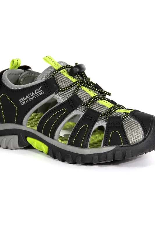 Image of Regatta 'Westshore' Lightweight Junior Walking Sandals in Jet Black Size: 2 Jet Black Unisex 2