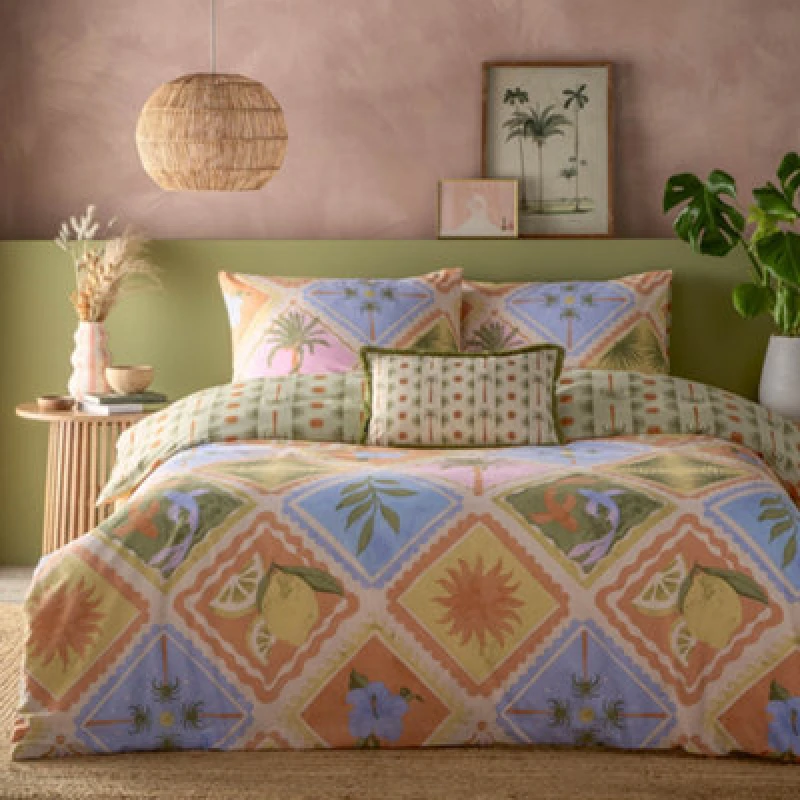 Image of Furn Furn Florala Printed Duvet Cover Set Size: Double Multi Double Unisex 5025532851468