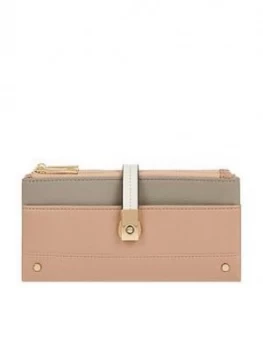 Image of Accessorize Colour Block Flip Lock Wallet - Pastel Multi