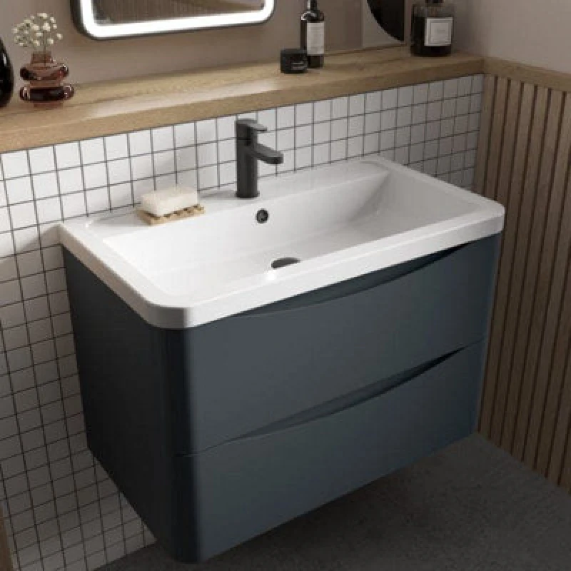 Image of Nuie 600 W/h 2-Drawer Unit & Ceramic Basin
