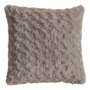 Image of Crossland Grove Woodlander Faux Fur Cushion Taupe 45 X 45Cm