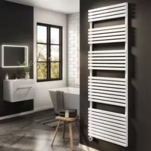 Image of White Electric Towel Radiator 1.2kW with WiFi Thermostat - H1800xW600mm - IPX4 Bathroom Safe
