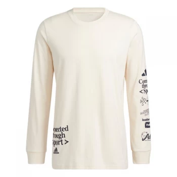 Image of adidas Connected Through Sport Long Sleeve Graphic - Wonder White