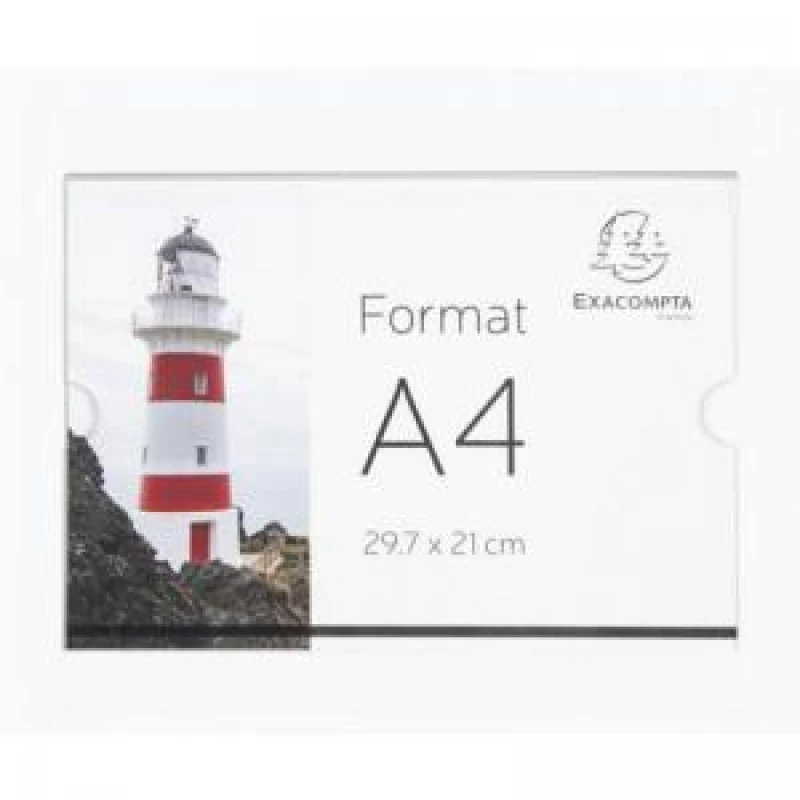 Image of Exacompta Wall Sign Holder A4 Landscape Office Clear Acrylic 84858QD