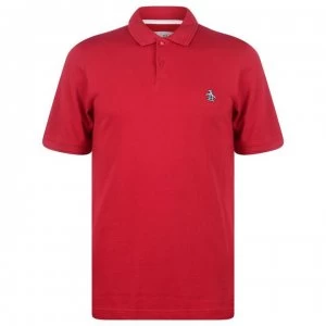 Image of Original Penguin Raised Rib Polo Shirt - Scarlet 629