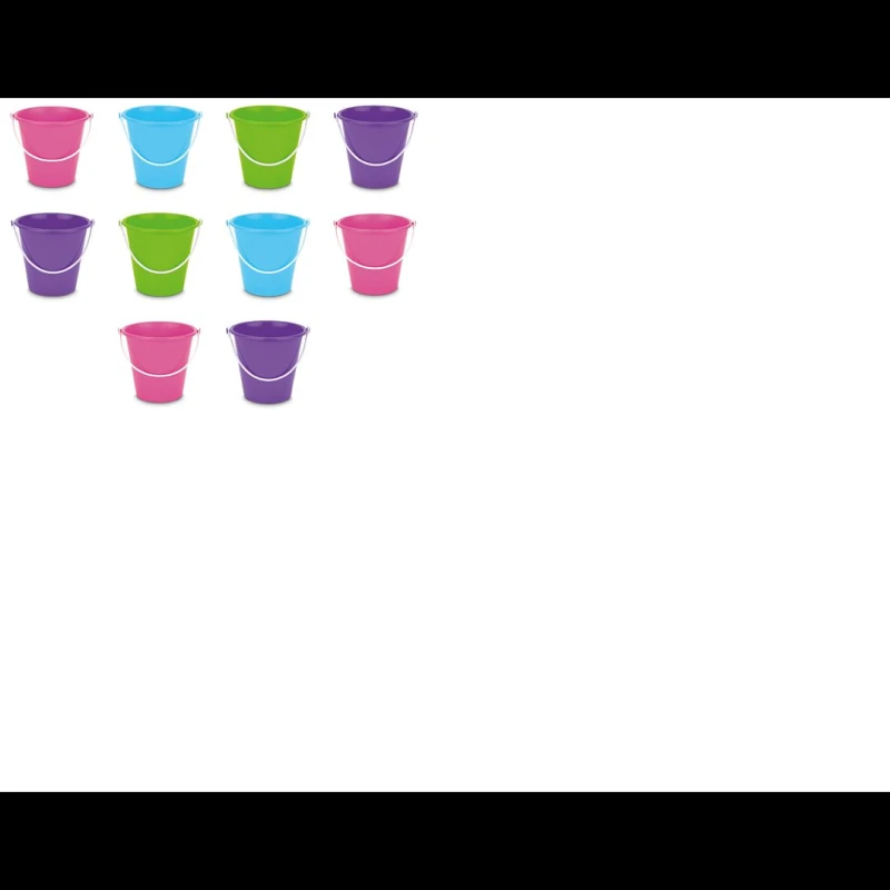 Image of Bestway Set Of 10 Mixed Colour Small Beach Buckets 2 Or 3 Of Each Colour Multi unisex