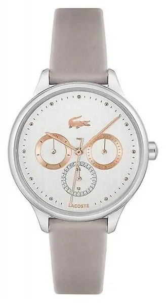 Image of Lacoste 2001207 Womens Birdie White Dial Grey Leather Watch
