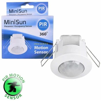 Image of Minisun - Recessed 360 Degree Pir Ceiling Occupancy Motion Sensor Light Switch