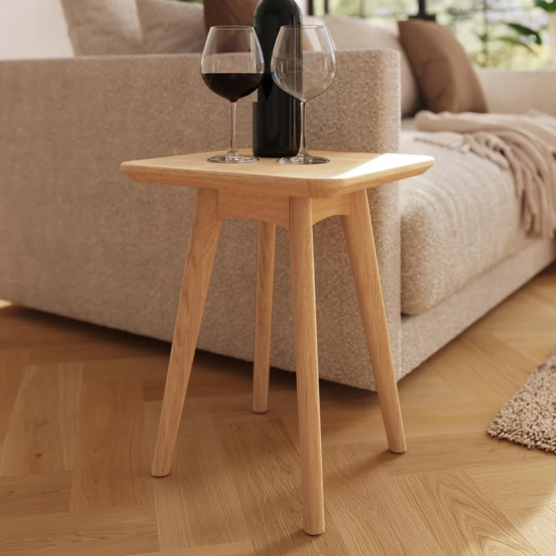 Image of FWStyle FWStyle Natural Ash Wooden Square Side Table in Brown Brown One Size Unisex 5056413128423
