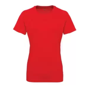 Image of Tri Dri Womens/Ladies Panelled Crew Neck T-Shirt (S) (Fire Red)