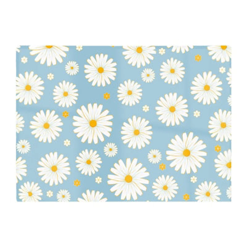 Image of Warren Reed Designer Summer Daisy Pattern Glass Chopping Board