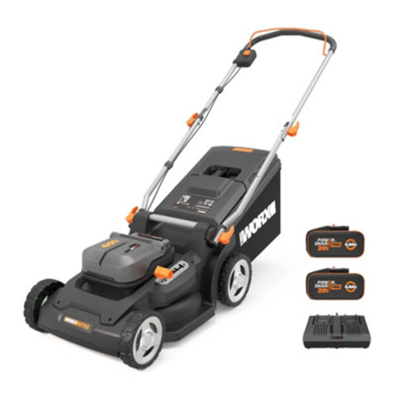 Image of Worx 40V Powershare 41Cm Cordless Brushless Lawn Mower 650M2 With X2 4.0Ah Battery & Charger One Colour WUD12 Unisex