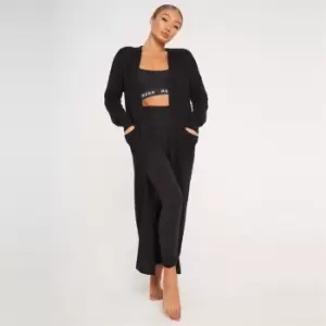 Image of Missguided Longline Patch Pocket Cardigan - Black