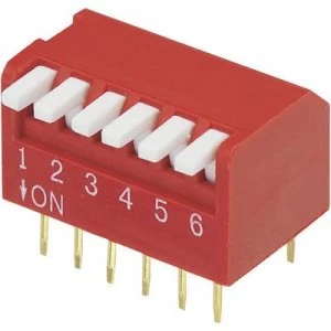 Image of DIP switch Number of pins 6 Piano type TRU COMPONENTS DP 06