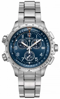 Image of Hamilton Khaki Aviation X-Wind GMT Blue Dial Stainless Watch