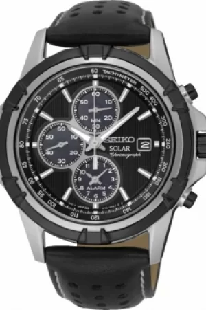 Image of Mens Seiko Alarm Chronograph Solar Powered Watch SSC147P2